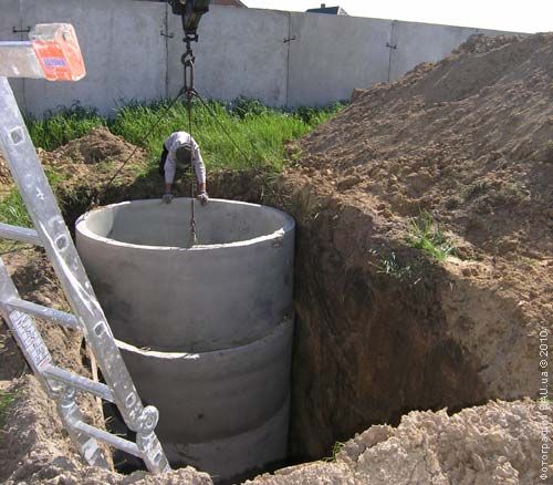 Строительство выгребной ямы из бетонных колец